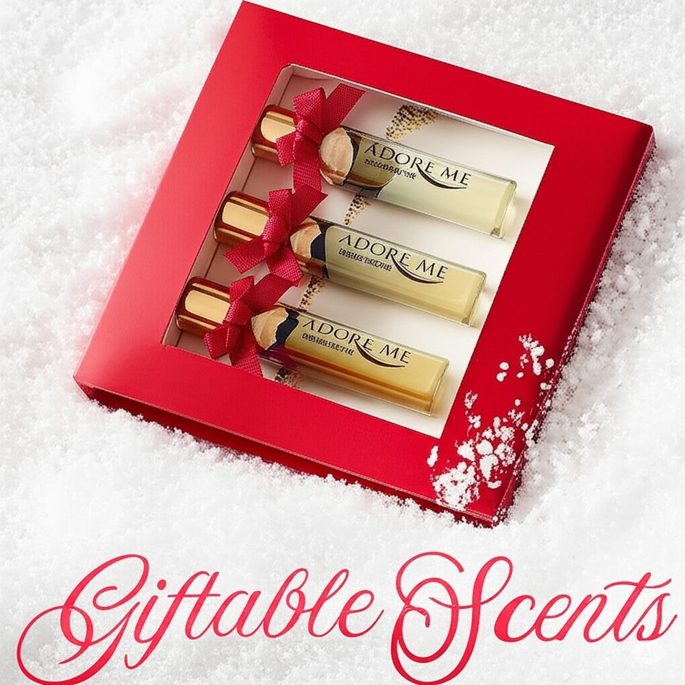 Adore Me Cranberry Musk, Winter Peaches,Vanilla Snowflake Set